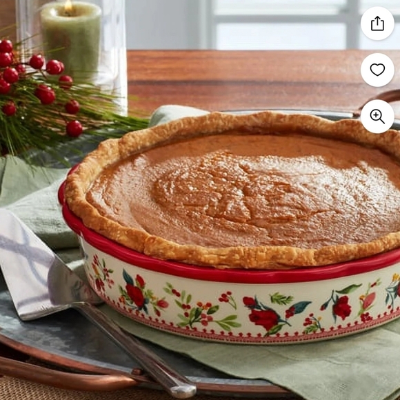 Pioneer Woman Cheerful Rose 9.06in Pie Pan - Picture 1 of 6